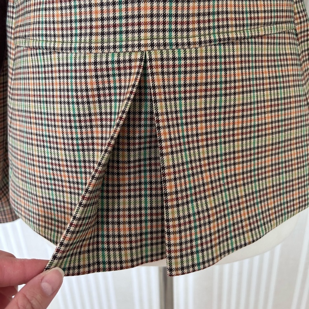 Talbots Women’s Plaid Tailored Blazer Jacket Brown Multicolor Houndstooth Size 6 - Picture 6 of 9